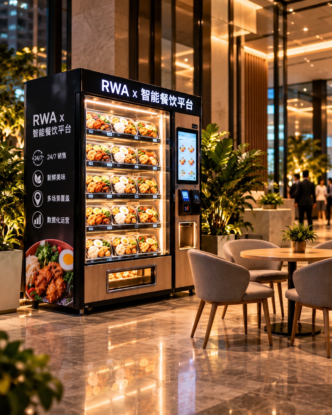 RWA smart dining machine in a lobby